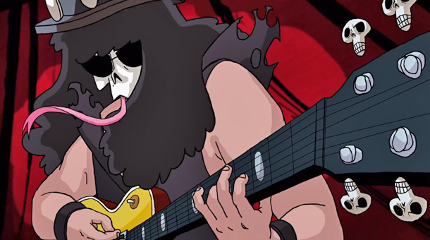 Video: SLASH Turns Cartoon Under Bad Rain - Tangra Mega Rock